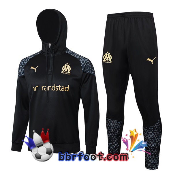 Survetement de Foot - Sweat A Capuche Marseille OM Noir 2024/2025