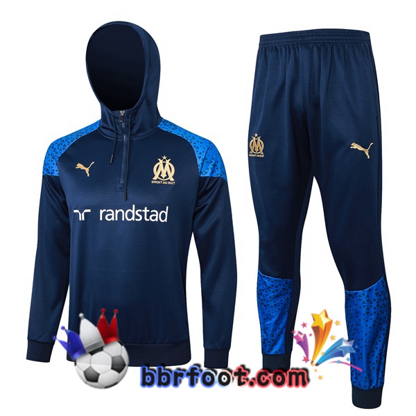 Survetement de Foot - Sweat A Capuche Marseille OM Bleu Royal 2024/2025