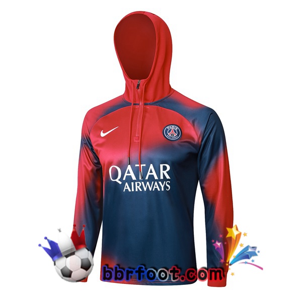 Sweat A Capuche Paris PSG Rouge Bleu 2024/2025