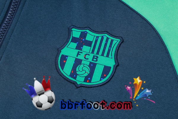 Survetement de Foot - Sweat A Capuche FC Barcelone Vert Bleu 2024/2025