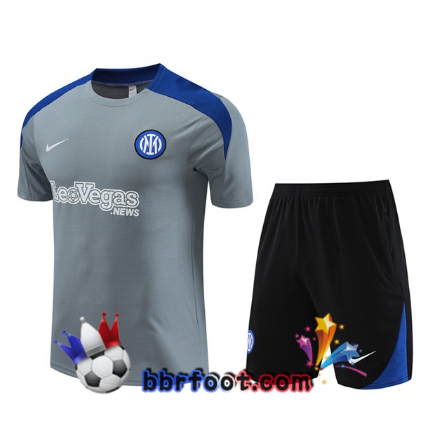 Ensemble Training T-Shirts Inter Milan + Shorts Gris 2024/2025