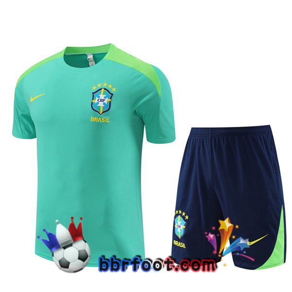 Ensemble Training T-Shirts Bresil + Shorts Vert 2024/2025 Ensemble Training T-Shirts Bresil + Shorts Vert 2024/2025