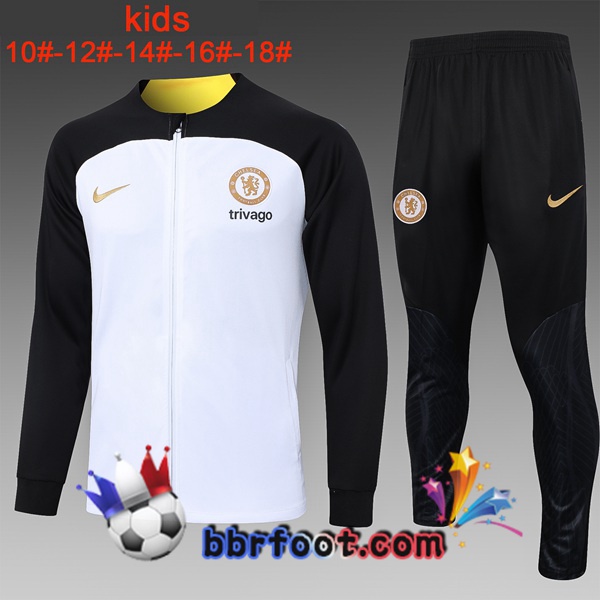 Survetement Foot - Veste FC Chelsea Enfant Blanc 2024/2025