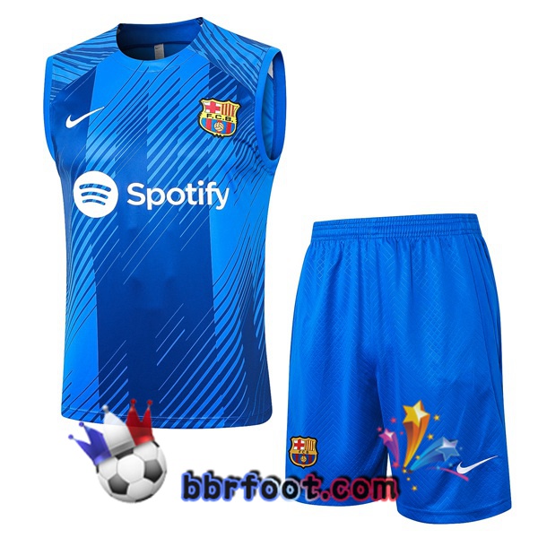Gilet Foot FC Barcelone + Shorts Bleu 2024/2025
