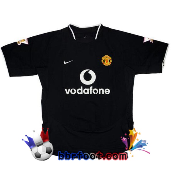Maillot Foot Manchester United Retro Exterieur Noir 2003-2004