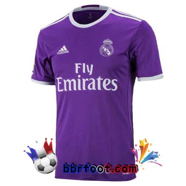 Maillot Foot Real Madrid Retro Exterieur Pourpre 2016-2017