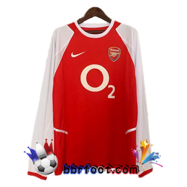 Maillot Foot Arsenal Retro Domicile Manche Longue Rouge 2002-2004