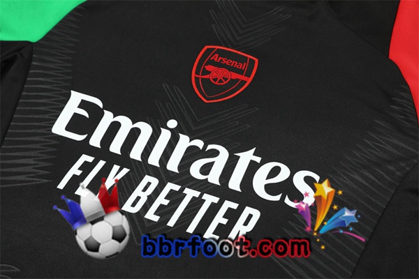 Survetement Foot Arsenal Noir Vert Rouge 2024/2025