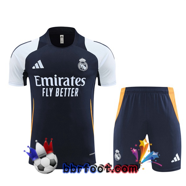 Ensemble Training T-Shirts Real Madrid + Shorts Bleu Royal 2024/2025
