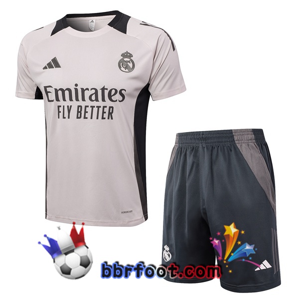 Ensemble Training T-Shirts Real Madrid + Shorts Gris 2024/2025