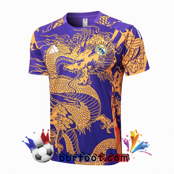 Training T-Shirts Real Madrid Pourpre Jaune 2024/2025