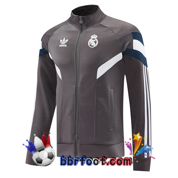 Veste Foot Real Madrid Gris 2024/2025 Veste Foot Real Madrid Gris 2024/2025