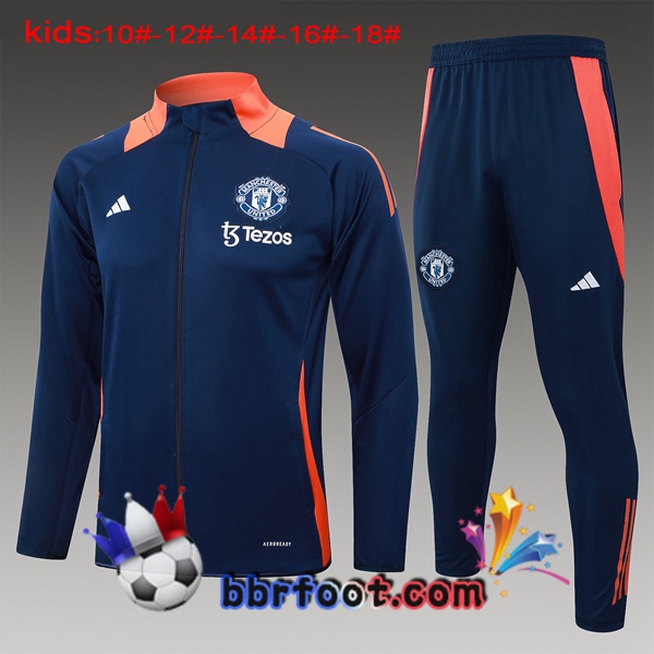 Survetement Foot - Veste Manchester United Enfant Bleu Royal 2024/2025