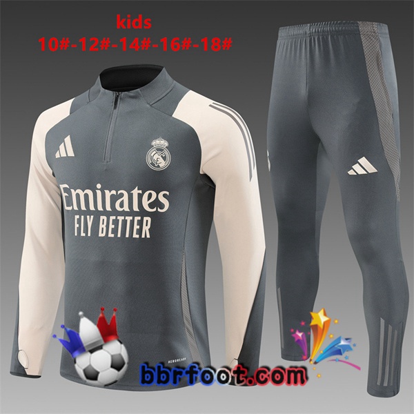 Survetement Foot Real Madrid Enfant Gris 2024/2025
