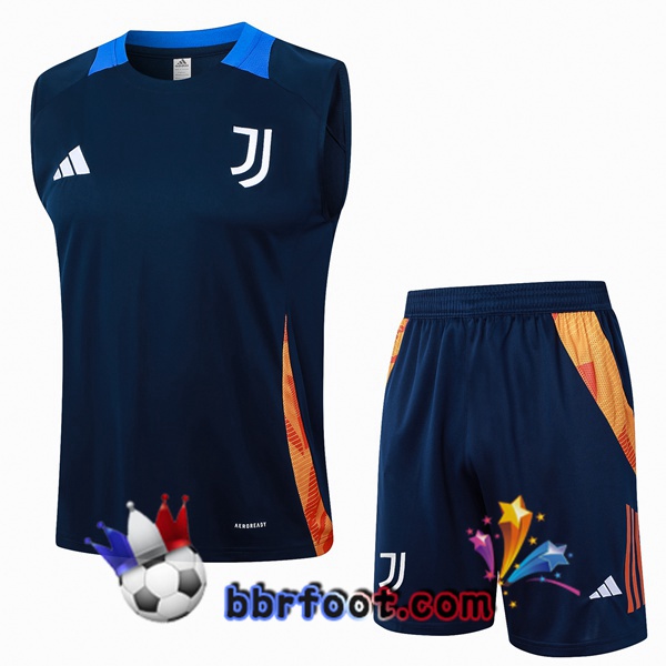 Gilet Foot Juventus + Shorts Bleu Royal 2024/2025