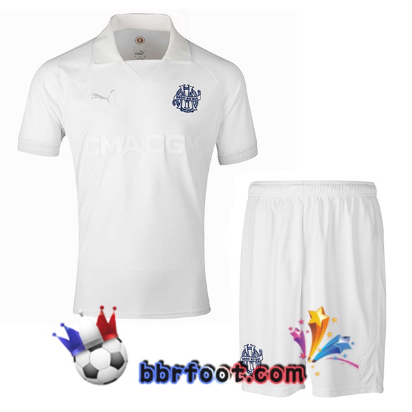 Maillot Foot Marseille OM Enfant Édition 125e Anniversaire Blanc 2024/2025
