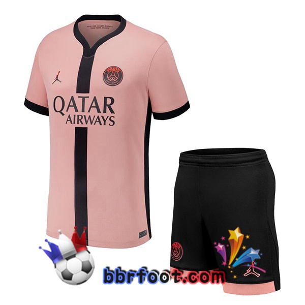 Maillot Foot Paris PSG Enfant Third Rose 2024/2025