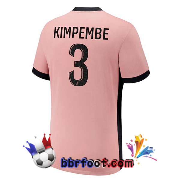 Maillot Foot Paris PSG (Kimpembe 3) Third Rose 2024/2025
