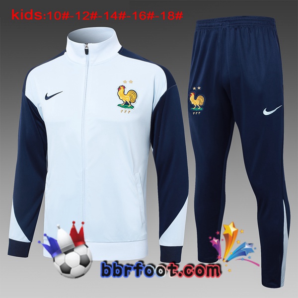 Survetement Foot - Veste France Enfant Bleu 2024/2025