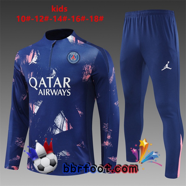 Survetement Foot Paris PSG Enfant Bleu Royal 2024/2025