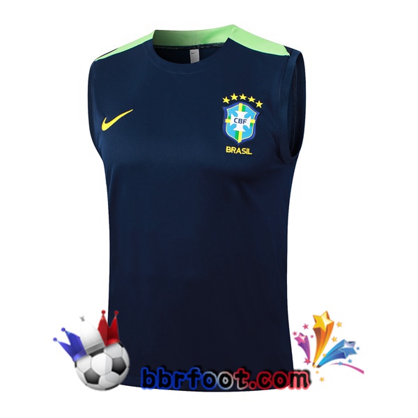 Gilet Foot Bresil Bleu Royal 2024/2025