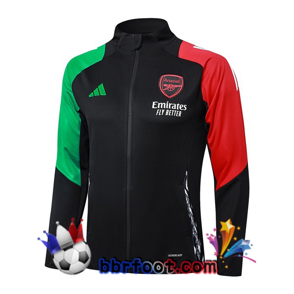 Veste Foot Arsenal Noir Rouge Vert 2024/2025