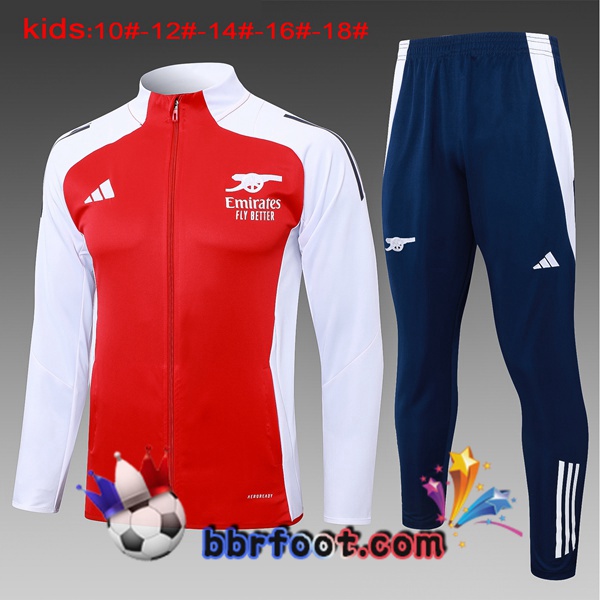 Survetement Foot - Veste Arsenal Enfant Rouge Blanc 2024/2025