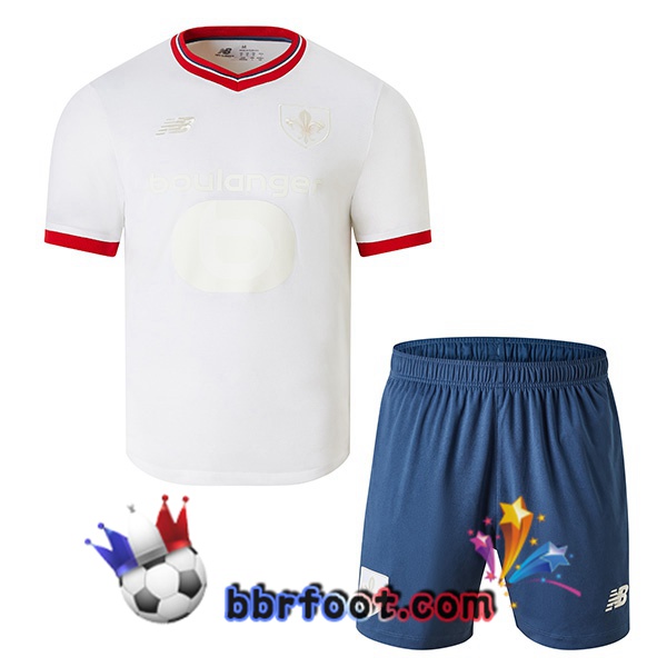Maillot Foot Lille OSC Enfant Édition 80e Anniversaire Blanc 2024/2025