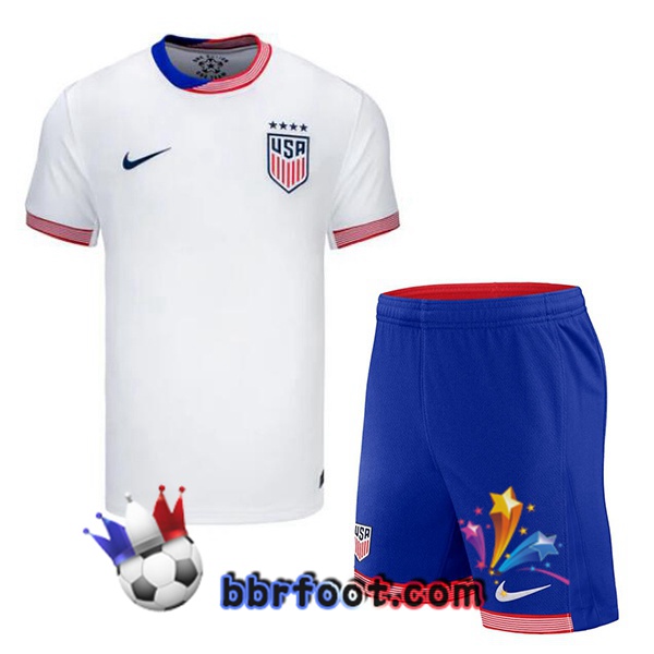 Maillots Equipe De Etats-Unis Enfant Domicile Blanc 2024/2025