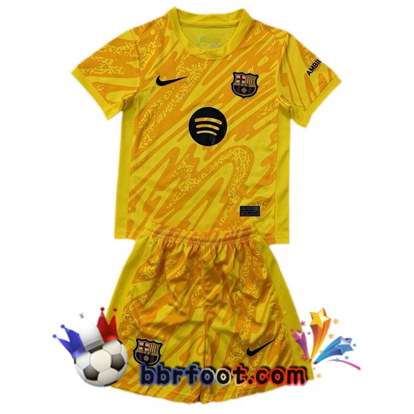 Maillot Foot FC Barcelone Enfant Gardien de but Jaune 2024/2025
