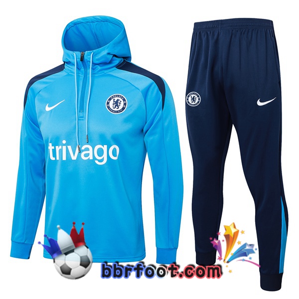 Survetement Foot - Sweat A Capuche FC Chelsea Bleu 2024/2025