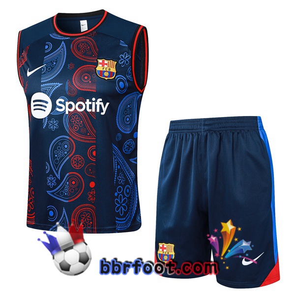 Gilet Foot FC Barcelone + Shorts Bleu Royal 2024/2025