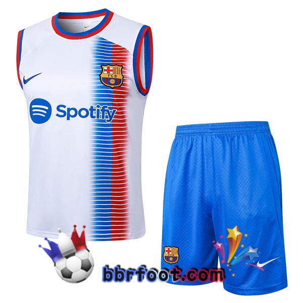 Gilet Foot FC Barcelone + Shorts Blanc 2024/2025