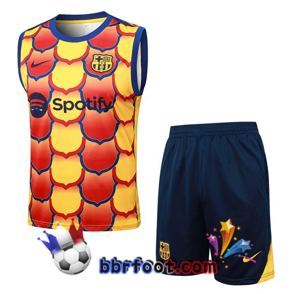 Gilet Foot FC Barcelone + Shorts Jaune 2024/2025 Gilet Foot FC Barcelone + Shorts Jaune 2024/2025