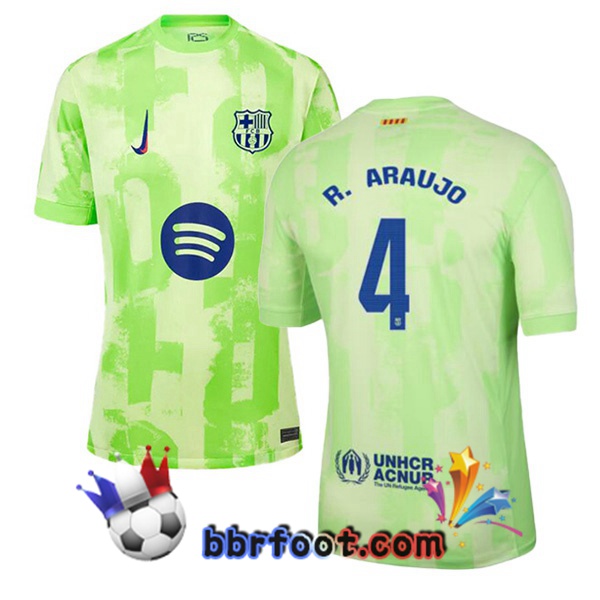 Maillot Foot FC Barcelone (R. ARAUJO 4) Third Vert 2024/2025