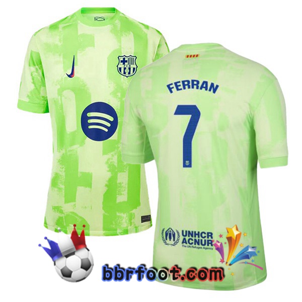 Maillot Foot FC Barcelone (FERRAN 7) Third Vert 2024/2025