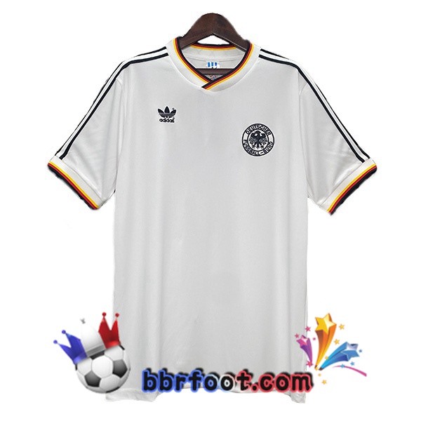 Maillot Foot Allemagne Retro Domicile Blanc 1986