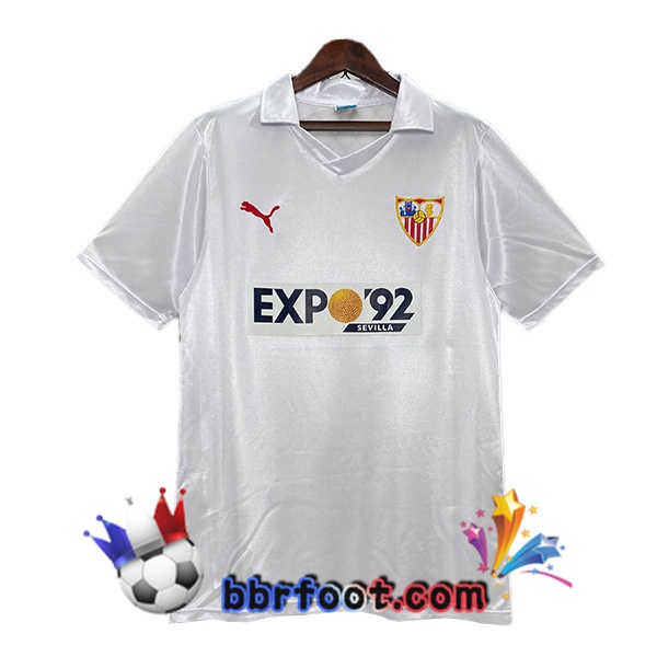 Maillot Foot Sevilla FC Retro Domicile Blanc 1987-1990