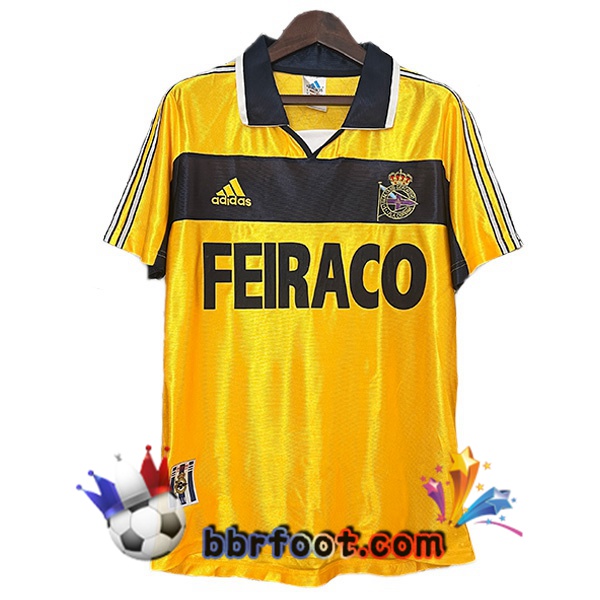 Maillot Foot Deportivo de La Coruna Retro Third Jaune 1999-2000