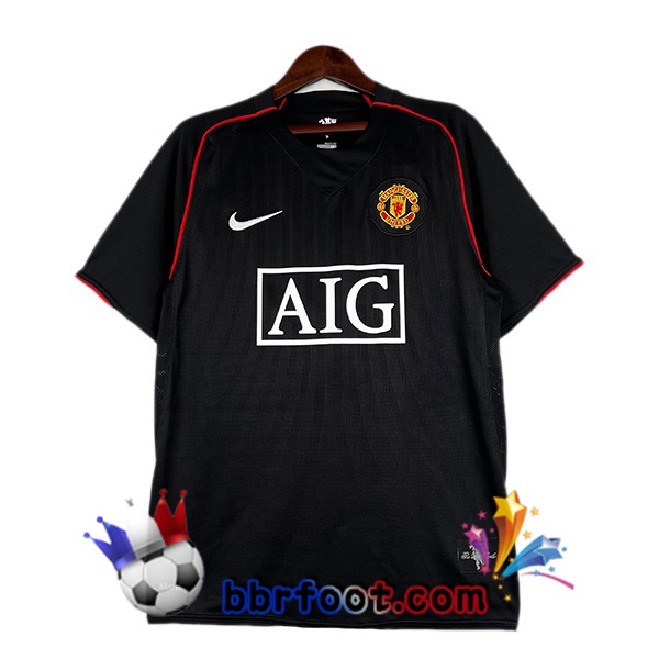 Maillot Foot Manchester United Retro Exterieur Noir 2007-2008