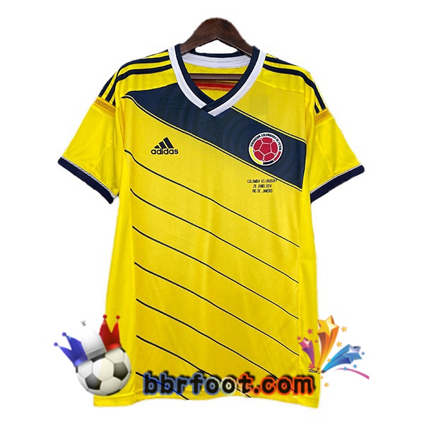 Maillot Foot Colombie Retro Domicile Jaune 2014