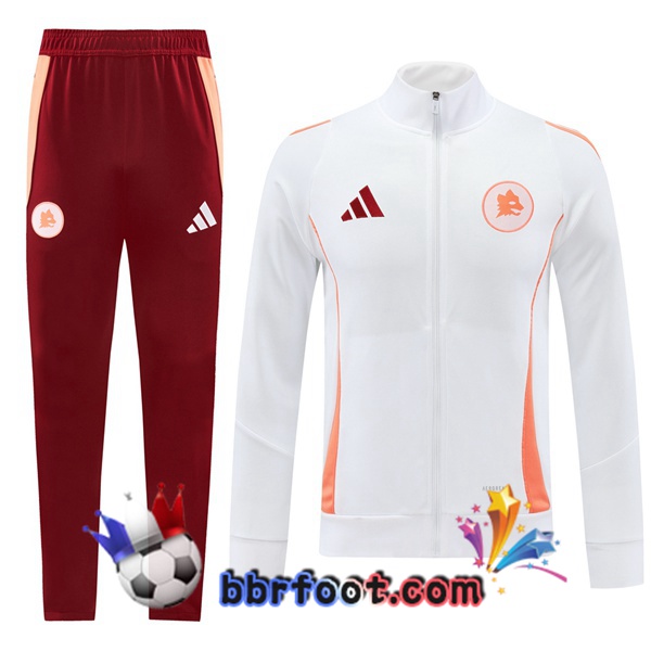 Survetement Foot - Veste AS Roma Blanc 2024/2025