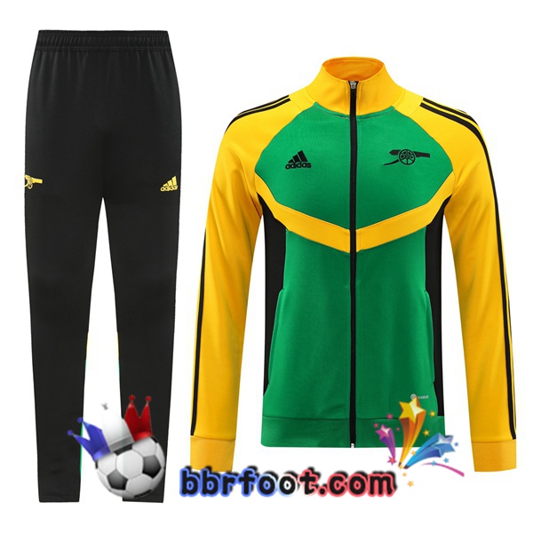 Survetement Foot - Veste Arsenal Vert Jaune 2024/2025