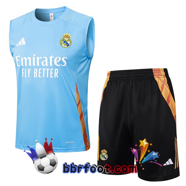 Gilet Foot Real Madrid + Shorts Bleu 2024/2025