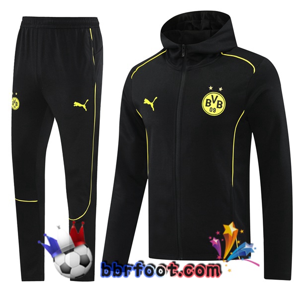 Survetement de Foot - Coupe Vent Dortmund BVB Noir 2024/2025