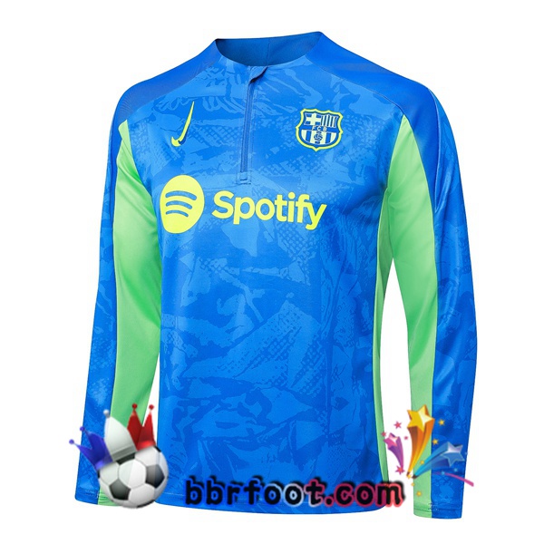 Sweatshirts Homme FC Barcelone Bleu Vert 2024/2025