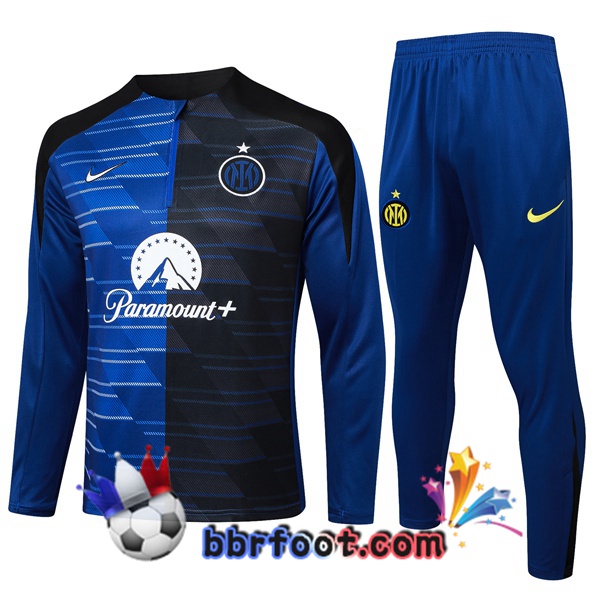Survetement Foot Inter Milan Bleu Noir 2024/2025