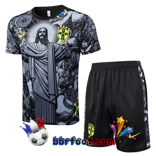 Ensemble Training T-Shirts Bresil + Shorts Noir 2024/2025