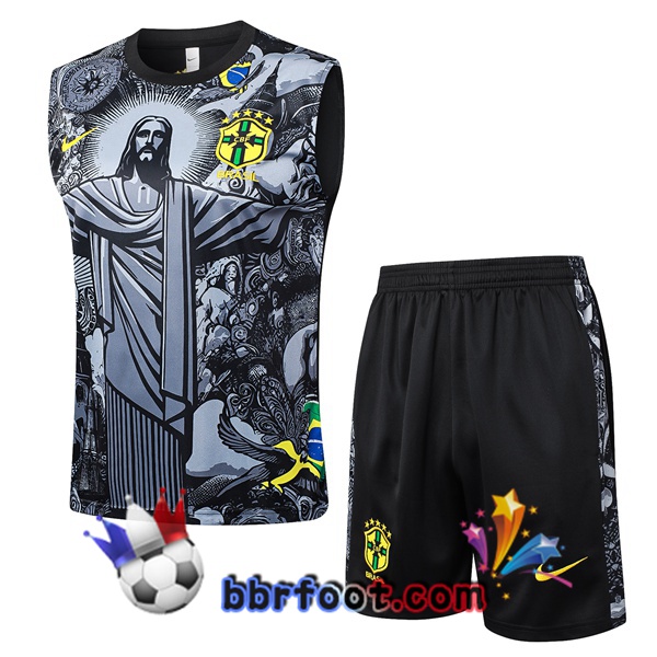 Gilet Foot Bresil + Shorts Noir 2024/2025