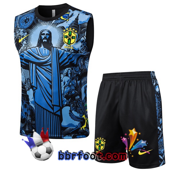 Gilet Foot Bresil + Shorts Bleu 2024/2025